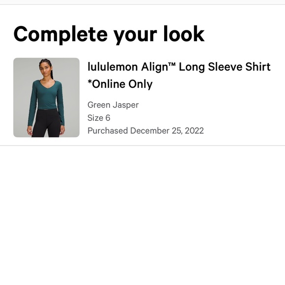 lululemon align Teal Long Sleeve crop Top - Picture 2 of 4